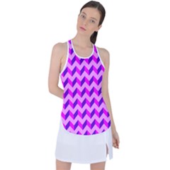 Modern Retro Chevron Patchwork Pattern Racer Back Mesh Tank Top