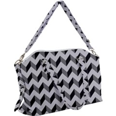 Modern Retro Chevron Patchwork Pattern Canvas Crossbody Bag