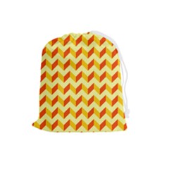 Modern Retro Chevron Patchwork Pattern Drawstring Pouch (Large)