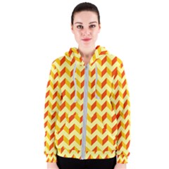 Modern Retro Chevron Patchwork Pattern Women s Zipper Hoodie