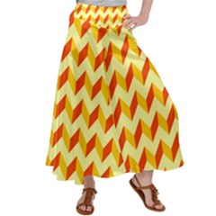 Modern Retro Chevron Patchwork Pattern Women s Satin Palazzo Pants