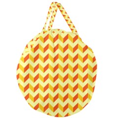 Modern Retro Chevron Patchwork Pattern Giant Round Zipper Tote