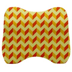 Modern Retro Chevron Patchwork Pattern Velour Head Support Cushion