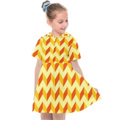 Modern Retro Chevron Patchwork Pattern Kids  Sailor Dress