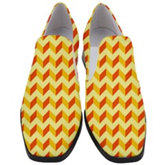 Modern Retro Chevron Patchwork Pattern Women Slip On Heel Loafers