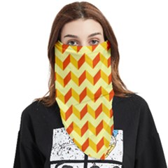 Modern Retro Chevron Patchwork Pattern Face Covering Bandana (Triangle)