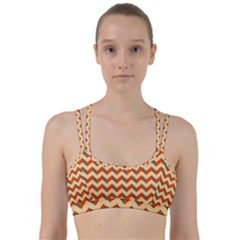 Modern Retro Chevron Patchwork Pattern Line Them Up Sports Bra by GardenOfOphir