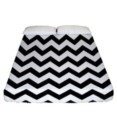 Black And White Chevron Fitted Sheet (queen Size) by GardenOfOphir