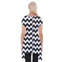 Black And White Chevron Short Sleeve Side Drop Tunic View2