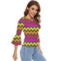 Chevron Pattern Gifts Bell Sleeve Top View3