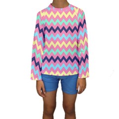 Chevron Pattern Gifts Kids  Long Sleeve Swimwear by GardenOfOphir