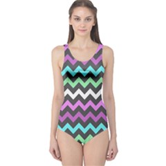 Chevron Pattern Gifts One Piece Swimsuit by GardenOfOphir