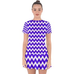 Chevron Pattern Gifts Drop Hem Mini Chiffon Dress by GardenOfOphir