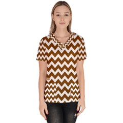 Chevron Pattern Gifts Women s V-Neck Scrub Top