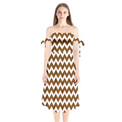 Chevron Pattern Gifts Shoulder Tie Bardot Midi Dress