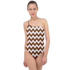 Chevron Pattern Gifts Classic One Shoulder Swimsuit