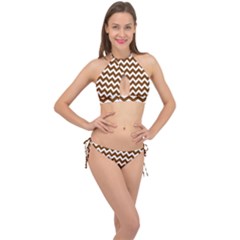 Chevron Pattern Gifts Cross Front Halter Bikini Set