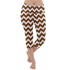 Chevron Pattern Gifts Lightweight Velour Capri Yoga Leggings