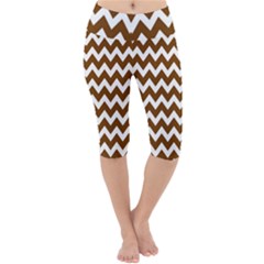 Chevron Pattern Gifts Lightweight Velour Cropped Yoga Leggings