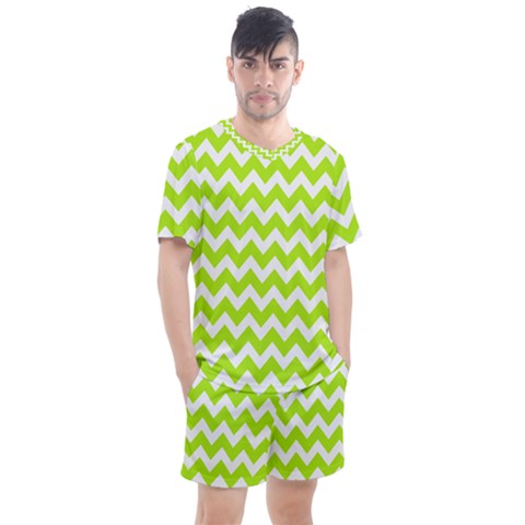 Chevron Pattern Gifts Men s Mesh Tee And Shorts Set by GardenOfOphir