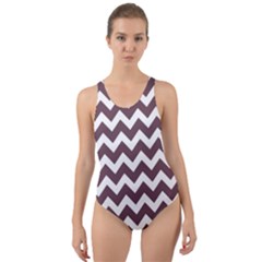 Chevron Pattern Gifts Cut-out Back One Piece Swimsuit