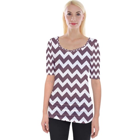 Chevron Pattern Gifts Wide Neckline Tee by GardenOfOphir