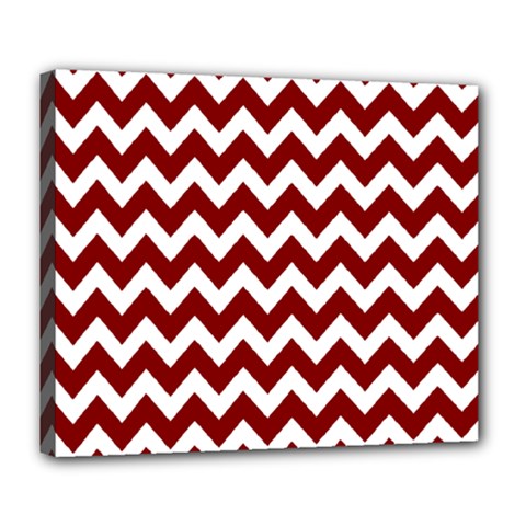 Red Chevron Pattern Gifts Deluxe Canvas 24  X 20  (stretched) by GardenOfOphir