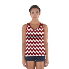 Red Chevron Pattern Gifts Sport Tank Top  by GardenOfOphir