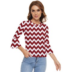 Red Chevron Pattern Gifts Bell Sleeve Top