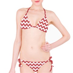 Coral Chevron Pattern Gifts Classic Bikini Set by GardenOfOphir