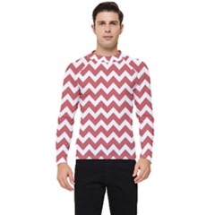 Coral Chevron Pattern Gifts Men s Long Sleeve Rash Guard by GardenOfOphir