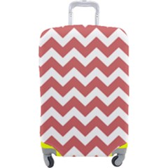 Coral Chevron Pattern Gifts Luggage Cover (large) by GardenOfOphir