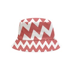 Coral Chevron Pattern Gifts Inside Out Bucket Hat (kids) by GardenOfOphir