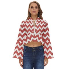 Coral Chevron Pattern Gifts Boho Long Bell Sleeve Top