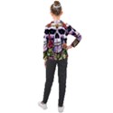 Sugar Skull With Flowers - Day Of The Dead Kids  Long Mesh Tee View2