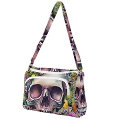 Skull And Bones Retro Front Pocket Crossbody Bag by GardenOfOphir