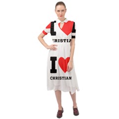 I Love Christian Keyhole Neckline Chiffon Dress by ilovewhateva