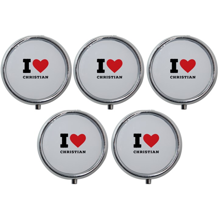 I love christian Mini Round Pill Box (Pack of 5)