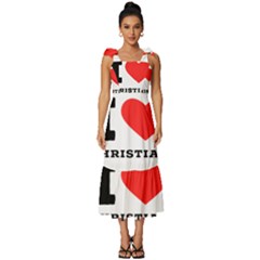 I Love Christian Tie-strap Tiered Midi Chiffon Dress by ilovewhateva