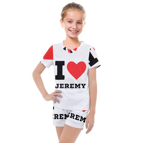 I Love Jeremy  Kids  Mesh Tee And Shorts Set by ilovewhateva