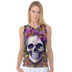 Cute Skulls And Bones Women s Basketball Tank Top by GardenOfOphir