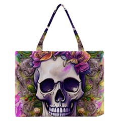 Cute Skulls And Bones Zipper Medium Tote Bag