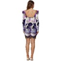Cute Skulls And Bones Women Long Sleeve Ruched Stretch Jersey Dress View4