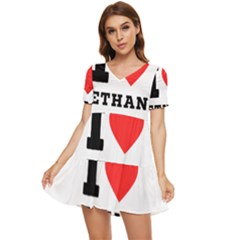 I Love Ethan Tiered Short Sleeve Babydoll Dress by ilovewhateva