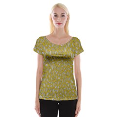 Leaves-014 Cap Sleeve Top by nateshop