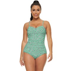 Leaves-015 Retro Full Coverage Swimsuit