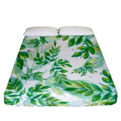 Leaves-37 Fitted Sheet (queen Size) by nateshop