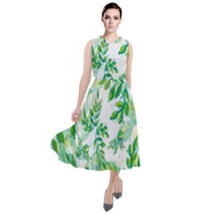 Leaves-37 Round Neck Boho Dress by nateshop