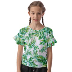 Leaves-37 Kids  Cut Out Flutter Sleeves by nateshop