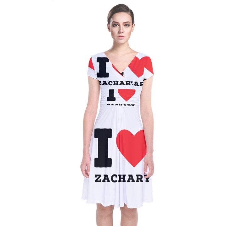 I love zachary Short Sleeve Front Wrap Dress